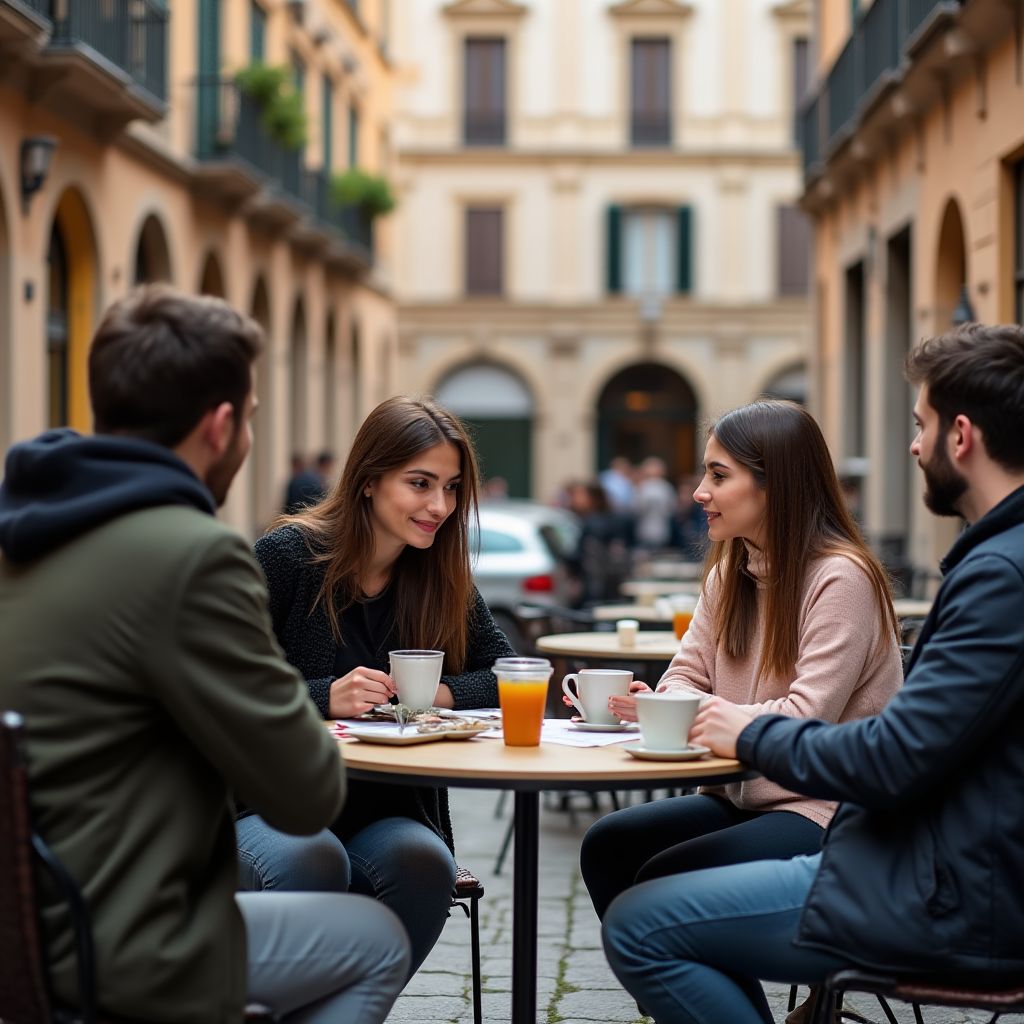 Studenti nella piazza