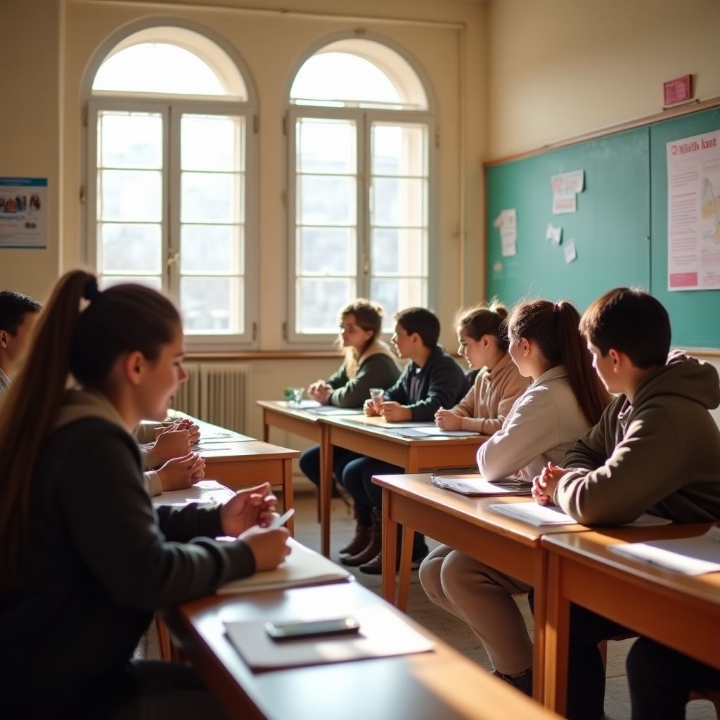 Aula della scuola di italiano a Roma